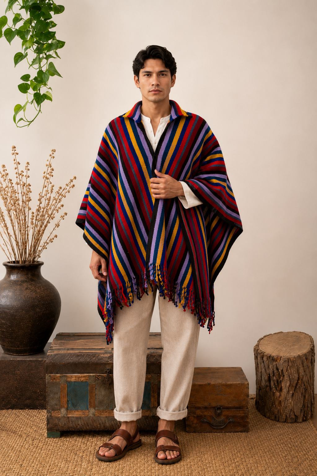 Poncho Ikat Andino disponible en la tienda